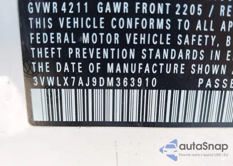 2013 Volkswagen Jetta 2.5L Sel from USA, damaged, VIN 3VWLX7AJ9DM363910
